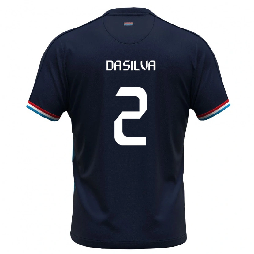 Danxen Dětské Lucembursko Aston Da Silva #2 Královská Modrá Červená Daleko Hráčské Dresy 26-28 Dres