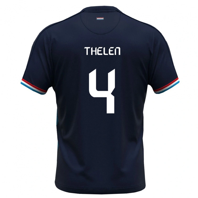 Danxen Dětské Lucembursko Eliot Thelen #4 Královská Modrá Červená Daleko Hráčské Dresy 26-28 Dres