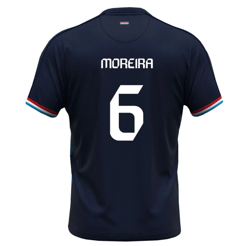 Danxen Dětské Lucembursko Tomás Moreira #6 Královská Modrá Červená Daleko Hráčské Dresy 26-28 Dres