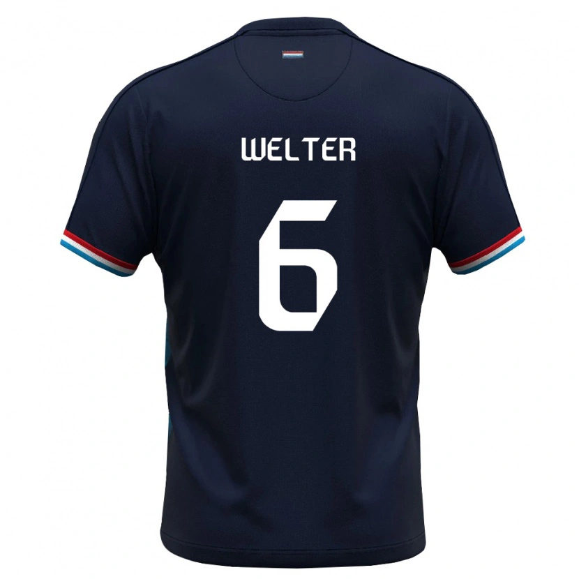 Danxen Dětské Lucembursko Scott Welter #6 Královská Modrá Červená Daleko Hráčské Dresy 26-28 Dres