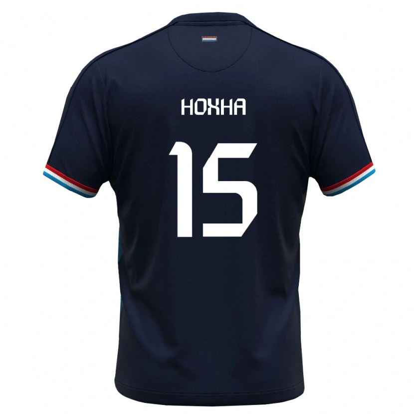 Danxen Dětské Lucembursko Flavjo Hoxha #15 Královská Modrá Červená Daleko Hráčské Dresy 26-28 Dres