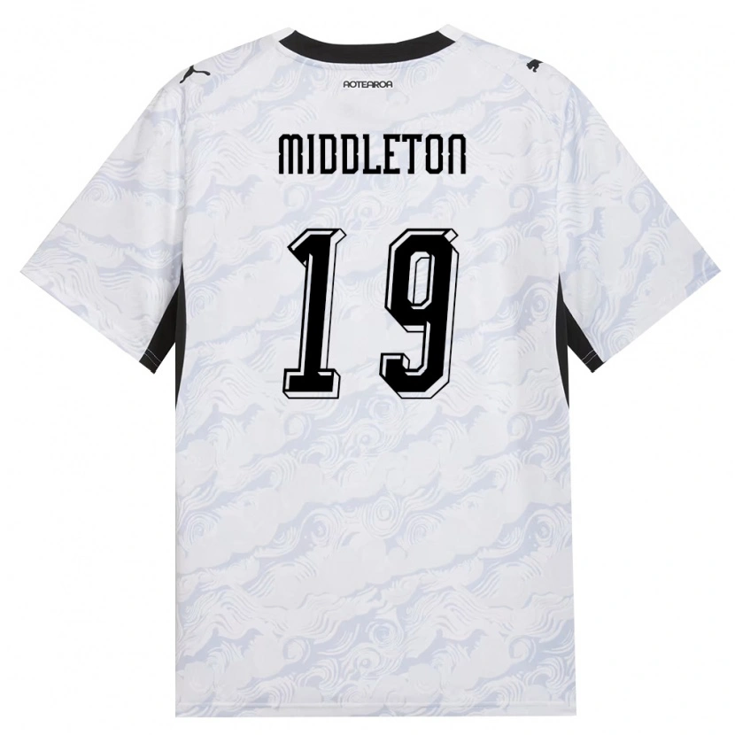 Danxen Dětské Nový Zéland Oliver Middleton #19 Černá Bílá Daleko Hráčské Dresy 26-28 Dres