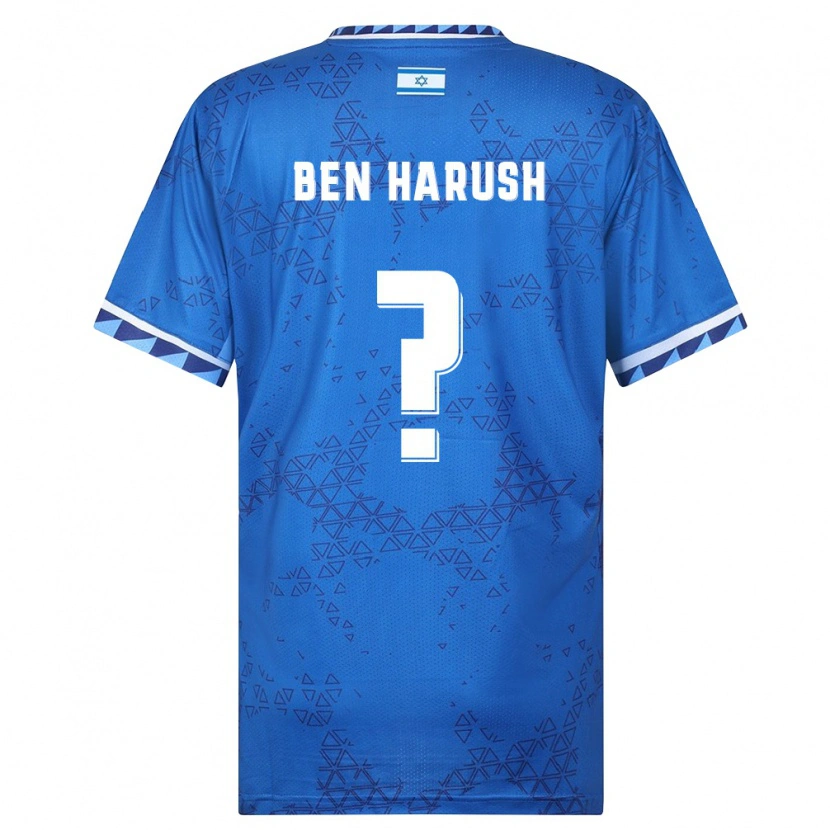 Danxen Dětské Izrael Noam Ben Harush #0 Modrá Bílá Daleko Hráčské Dresy 26-28 Dres
