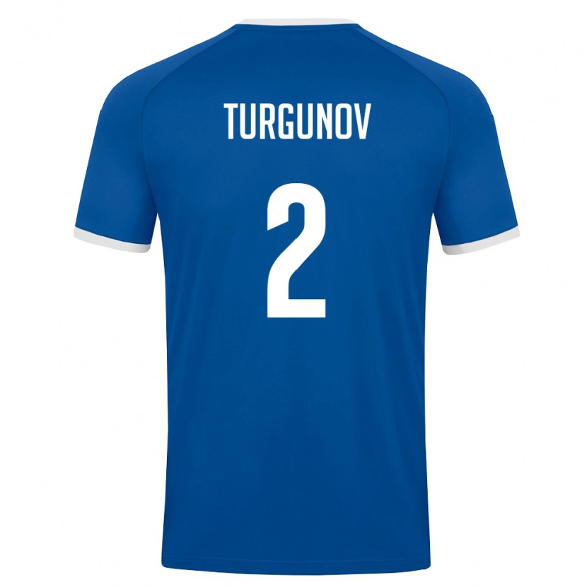 Danxen Pánské Uzbekistán Kakhramon Turgunov #2 Královská Modrá Bílá Domů Hráčské Dresy 26-28 Dres