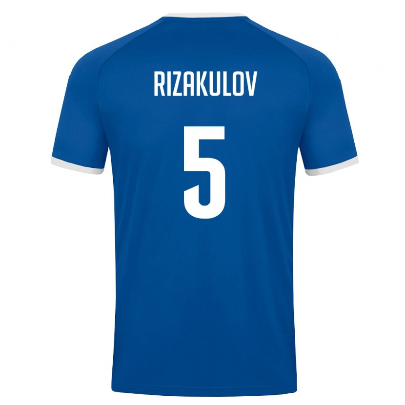 Danxen Pánské Uzbekistán Giyosdzhon Rizakulov #5 Královská Modrá Bílá Domů Hráčské Dresy 26-28 Dres