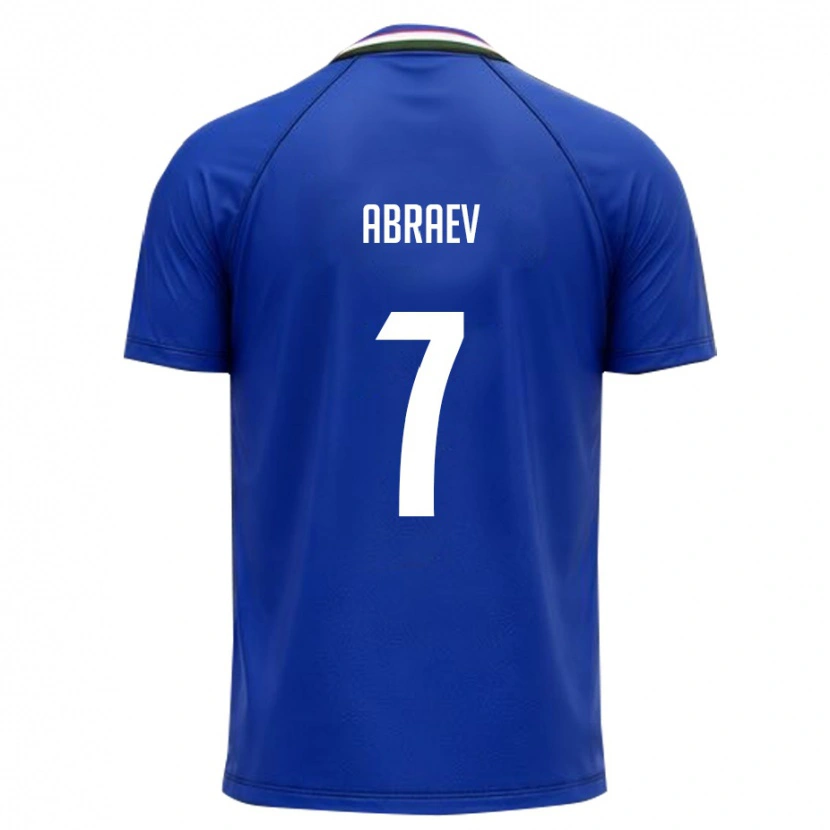 Danxen Pánské Uzbekistán Kuvonch Abraev #7 Královská Modrá Bílá Domů Hráčské Dresy 26-28 Dres