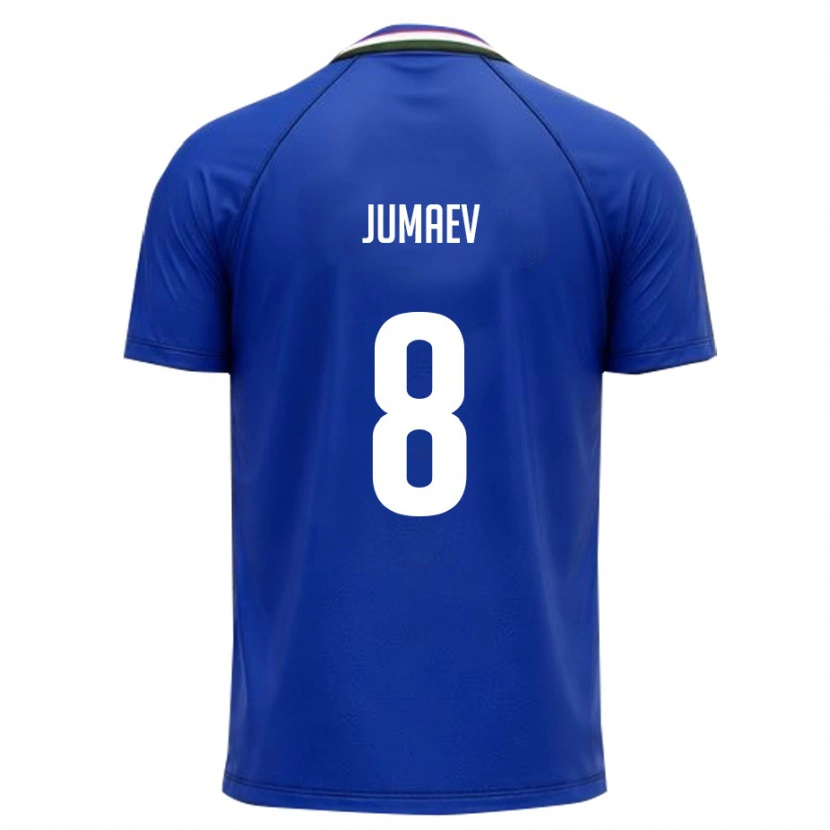 Danxen Pánské Uzbekistán Asilbek Jumaev #8 Královská Modrá Bílá Domů Hráčské Dresy 26-28 Dres