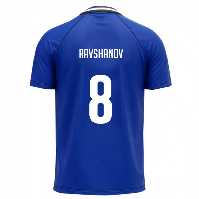 Danxen Pánské Uzbekistán Islom Ravshanov #8 Královská Modrá Bílá Domů Hráčské Dresy 26-28 Dres