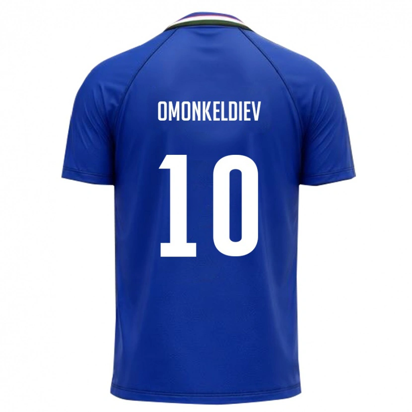 Danxen Pánské Uzbekistán Fazliddin Omonkeldiev #10 Královská Modrá Bílá Domů Hráčské Dresy 26-28 Dres