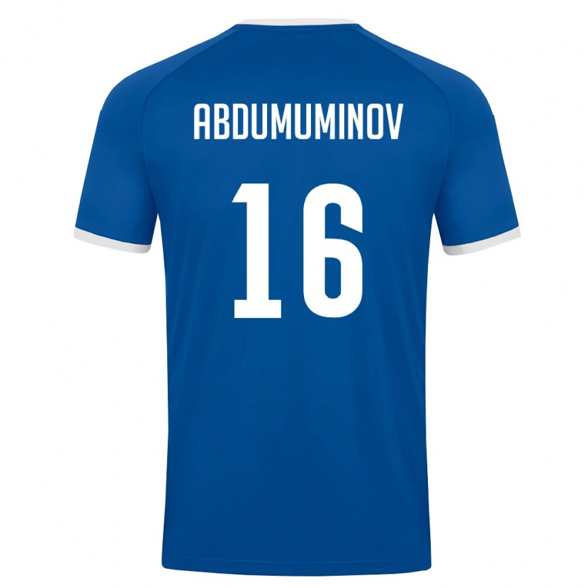 Danxen Pánské Uzbekistán Azizbek Abdumuminov #16 Královská Modrá Bílá Domů Hráčské Dresy 26-28 Dres