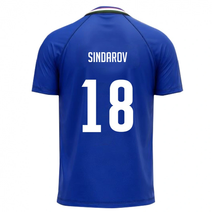 Danxen Pánské Uzbekistán Khumoyun Sindarov #18 Královská Modrá Bílá Domů Hráčské Dresy 26-28 Dres