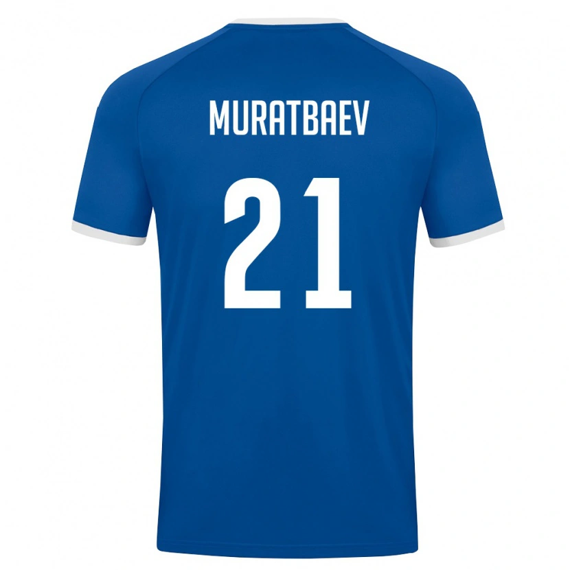 Danxen Pánské Uzbekistán Samandar Muratbaev #21 Královská Modrá Bílá Domů Hráčské Dresy 26-28 Dres