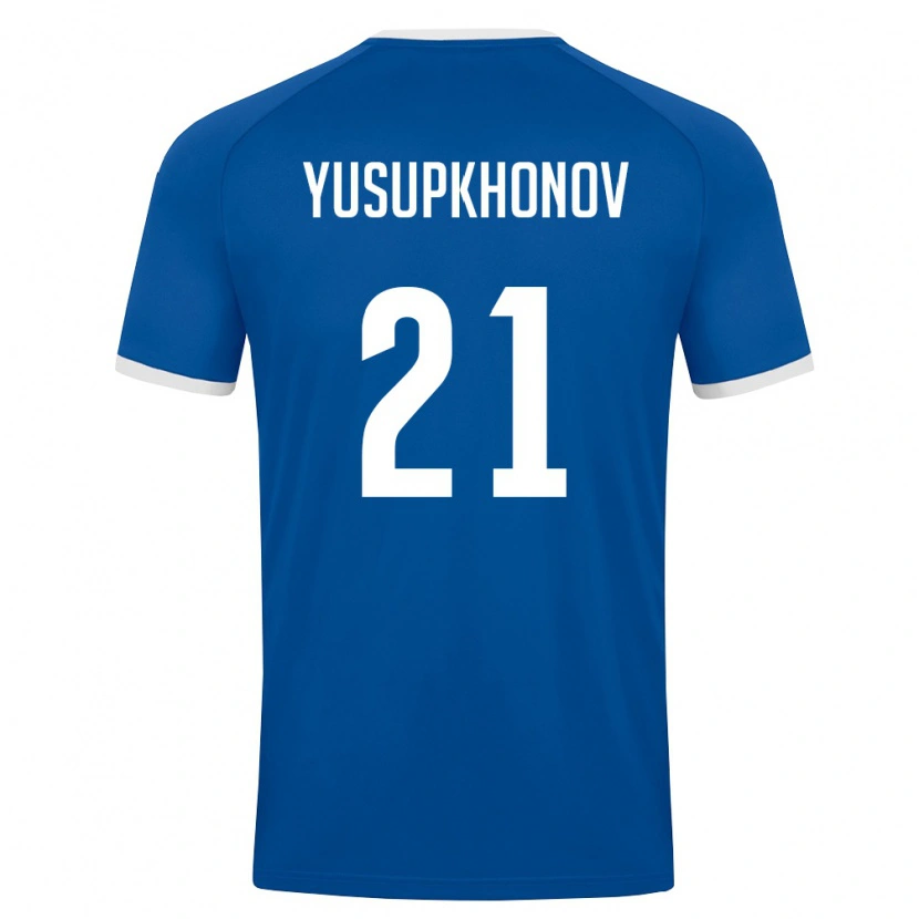 Danxen Pánské Uzbekistán Zayniddin Yusupkhonov #21 Královská Modrá Bílá Domů Hráčské Dresy 26-28 Dres
