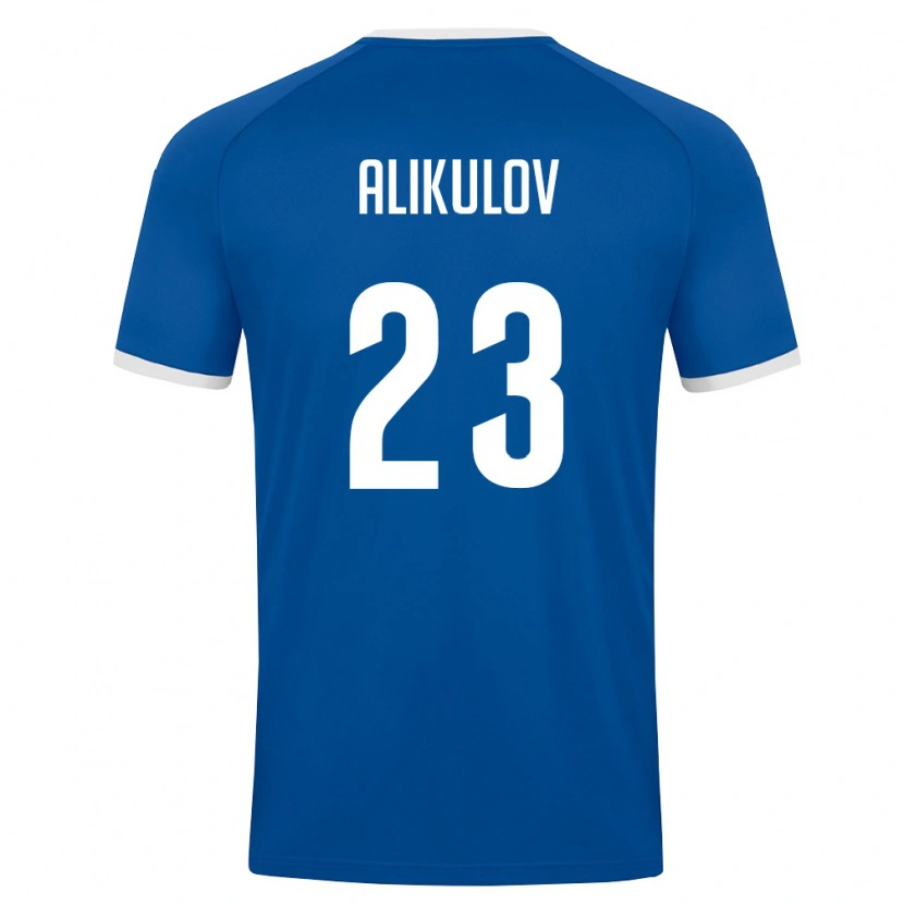 Danxen Pánské Uzbekistán Khusniddin Alikulov #23 Královská Modrá Bílá Domů Hráčské Dresy 26-28 Dres