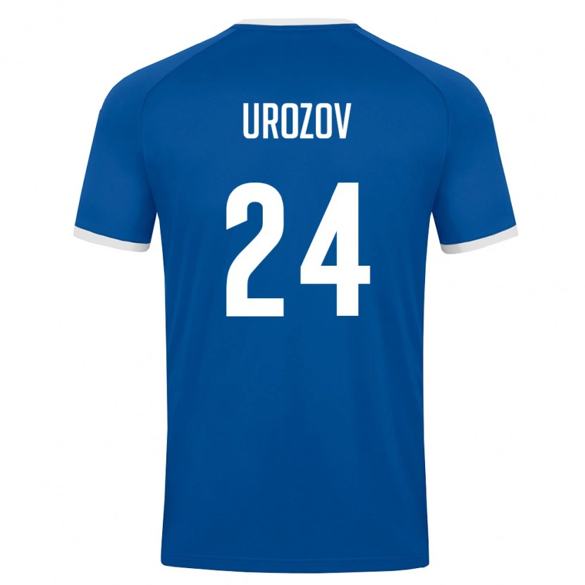 Danxen Pánské Uzbekistán Jakhongir Urozov #24 Královská Modrá Bílá Domů Hráčské Dresy 26-28 Dres