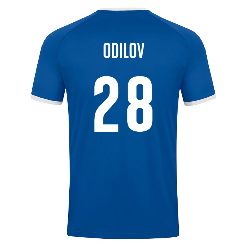 Danxen Pánské Uzbekistán Alisher Odilov #28 Královská Modrá Bílá Domů Hráčské Dresy 26-28 Dres