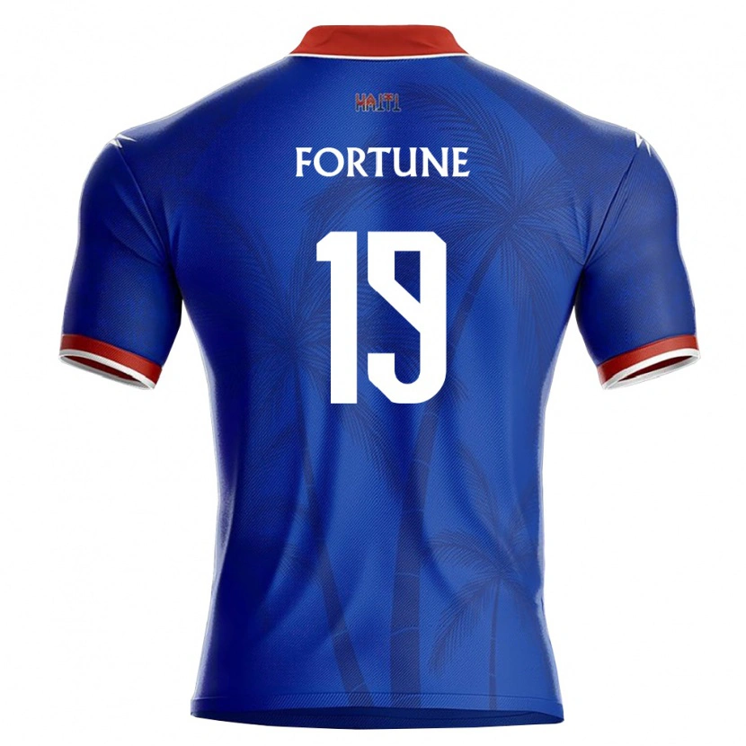 Danxen Pánské Haiti Yassin Fortuné #19 Modrá Červená Bílá Domů Hráčské Dresy 26-28 Dres