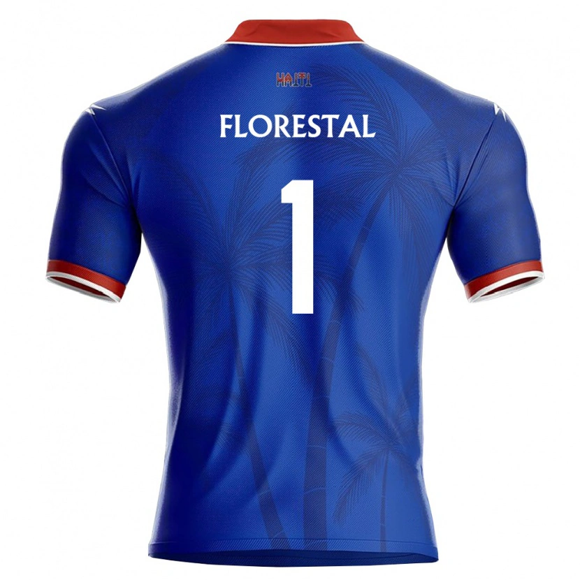 Danxen Pánské Haiti Marc Florestal #1 Modrá Červená Bílá Domů Hráčské Dresy 26-28 Dres