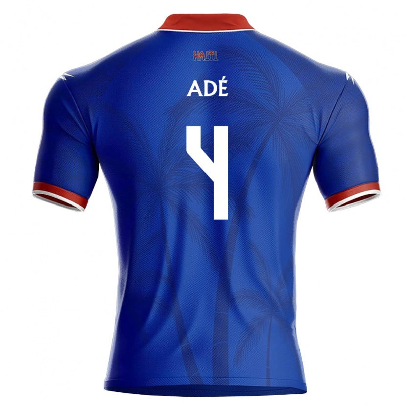 Danxen Pánské Haiti Ricardo Adé #4 Modrá Červená Bílá Domů Hráčské Dresy 26-28 Dres