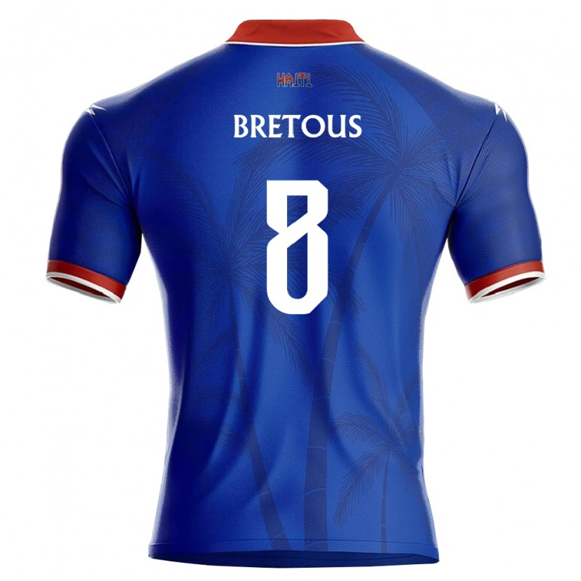 Danxen Pánské Haiti Julian Bretous #8 Modrá Červená Bílá Domů Hráčské Dresy 26-28 Dres