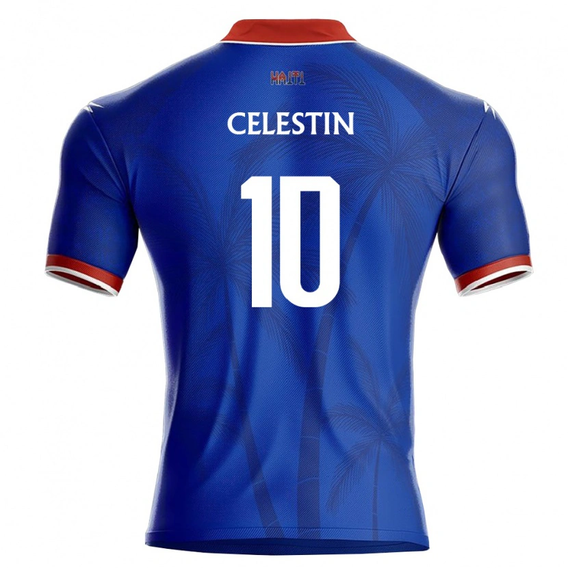 Danxen Pánské Haiti Franco Celestin #10 Modrá Červená Bílá Domů Hráčské Dresy 26-28 Dres
