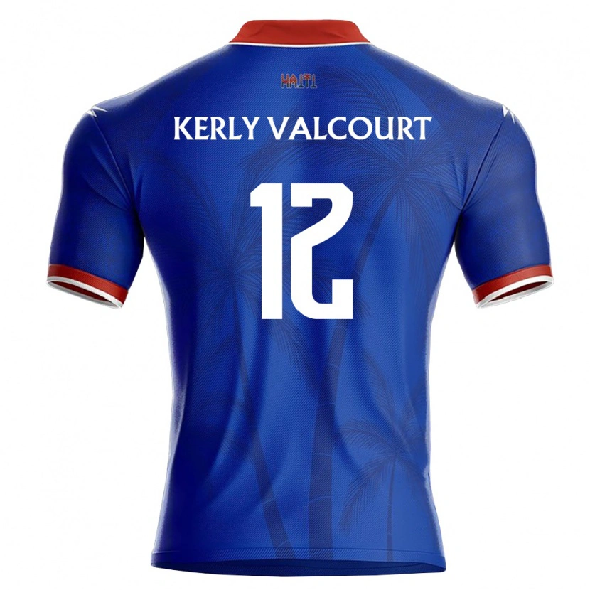 Danxen Pánské Haiti Richie Kerly Valcourt #12 Modrá Červená Bílá Domů Hráčské Dresy 26-28 Dres