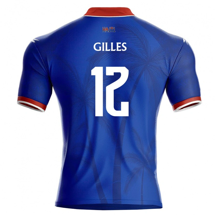 Danxen Pánské Haiti Stephane Gilles #12 Modrá Červená Bílá Domů Hráčské Dresy 26-28 Dres