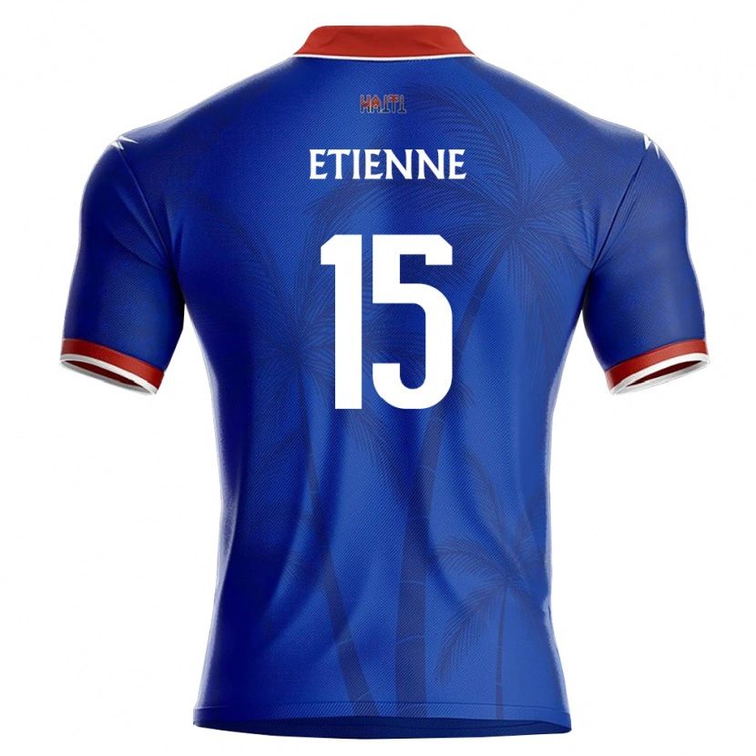 Danxen Pánské Haiti Darrell Etienne #15 Modrá Červená Bílá Domů Hráčské Dresy 26-28 Dres
