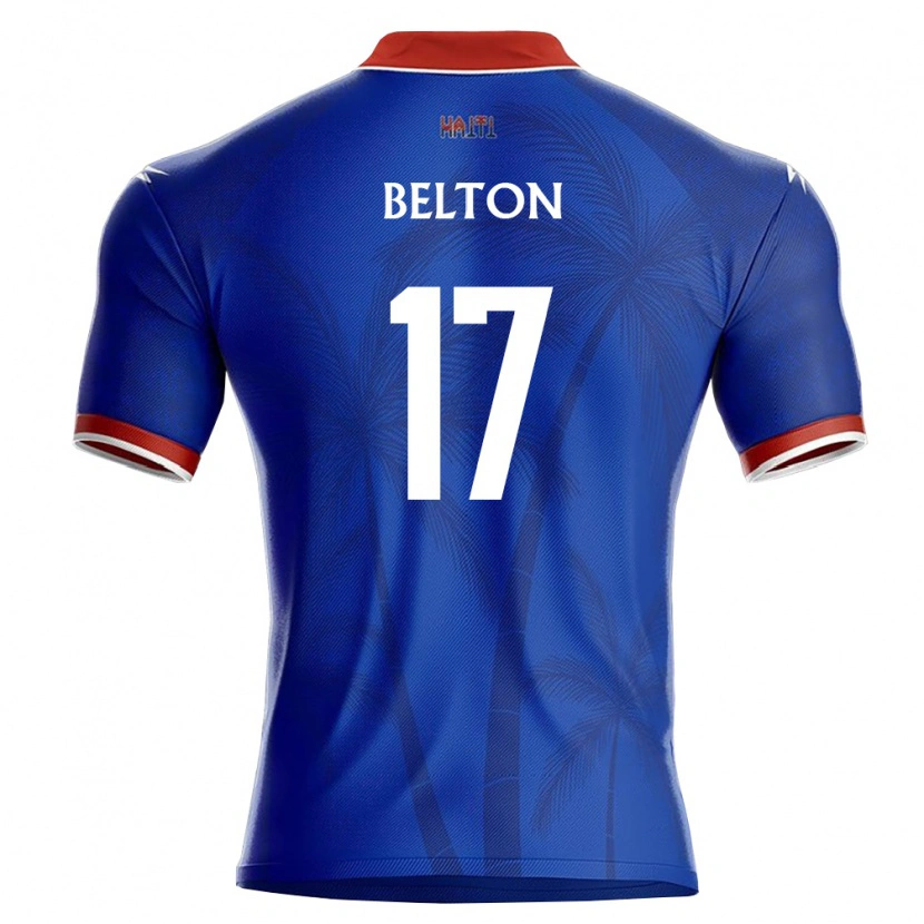 Danxen Pánské Haiti Jhon-Widy Belton #17 Modrá Červená Bílá Domů Hráčské Dresy 26-28 Dres