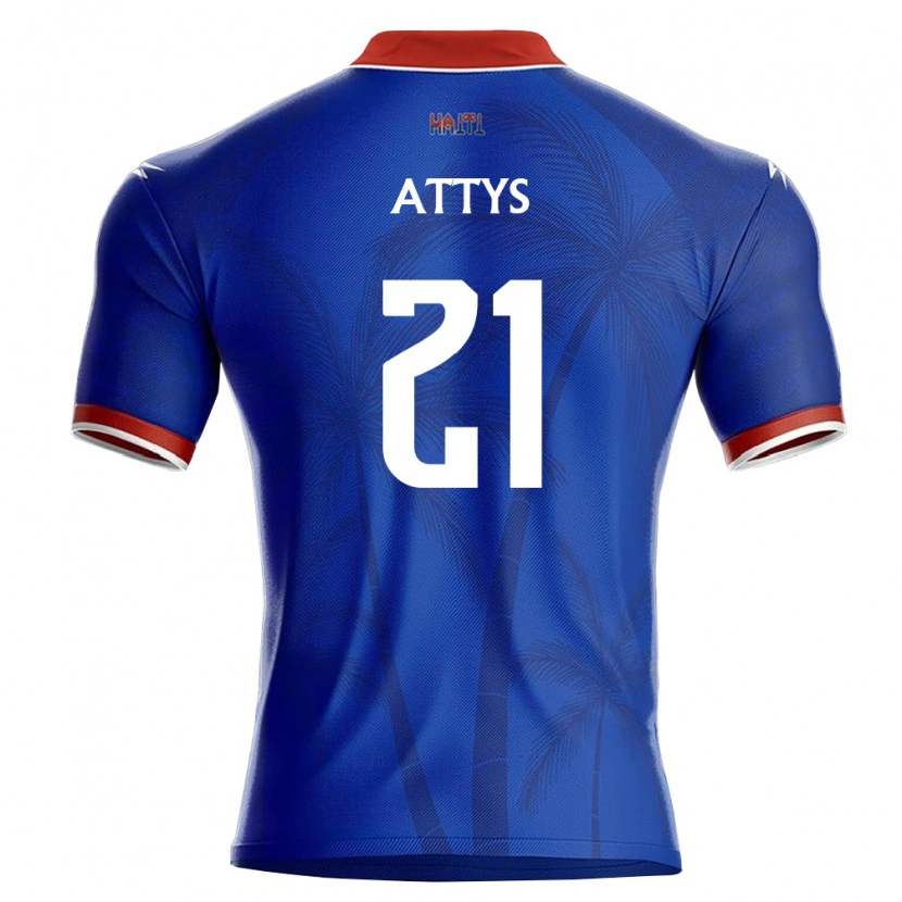 Danxen Pánské Haiti Christopher Attys #21 Modrá Červená Bílá Domů Hráčské Dresy 26-28 Dres