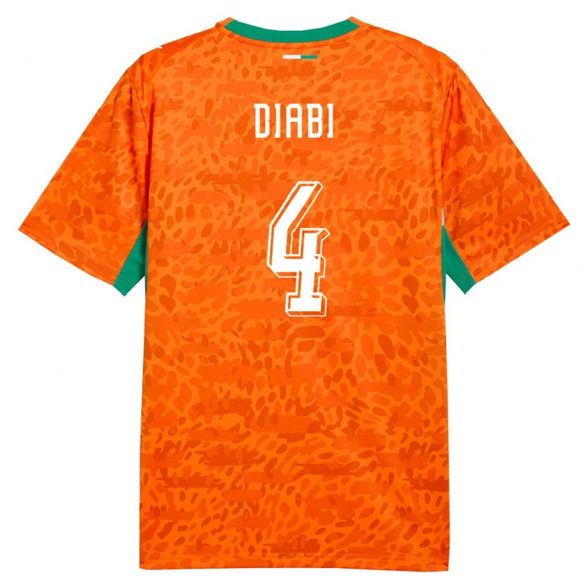 Danxen Pánské Pobřeží Slonoviny Ismail Diabi #4 Oranžová Zelená Bílá Domů Hráčské Dresy 26-28 Dres