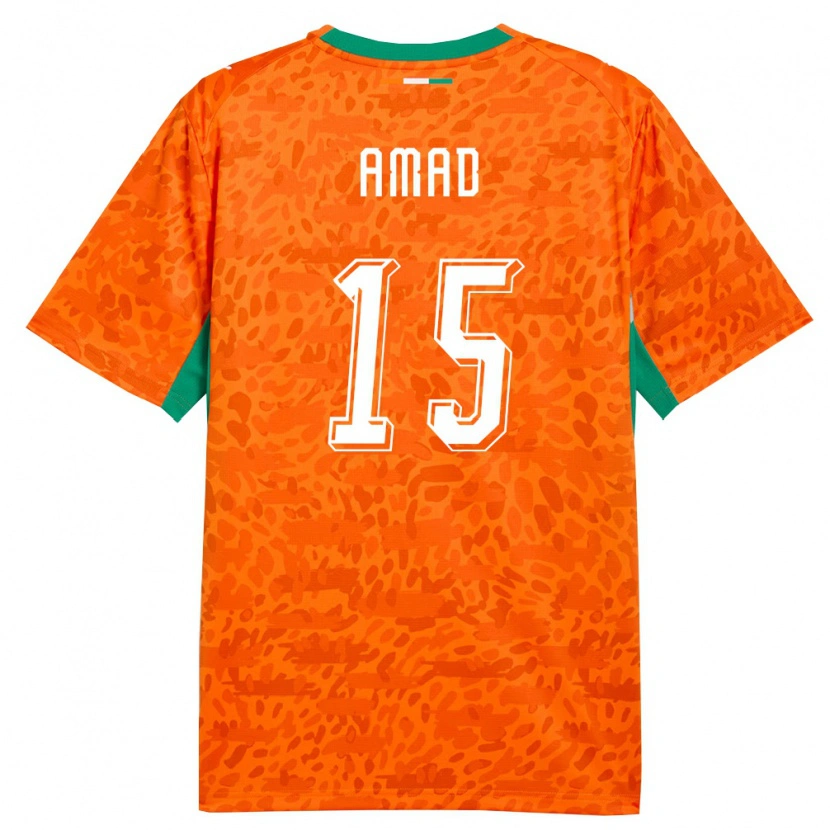 Danxen Pánské Pobřeží Slonoviny Amad Diallo #15 Oranžová Zelená Bílá Domů Hráčské Dresy 26-28 Dres