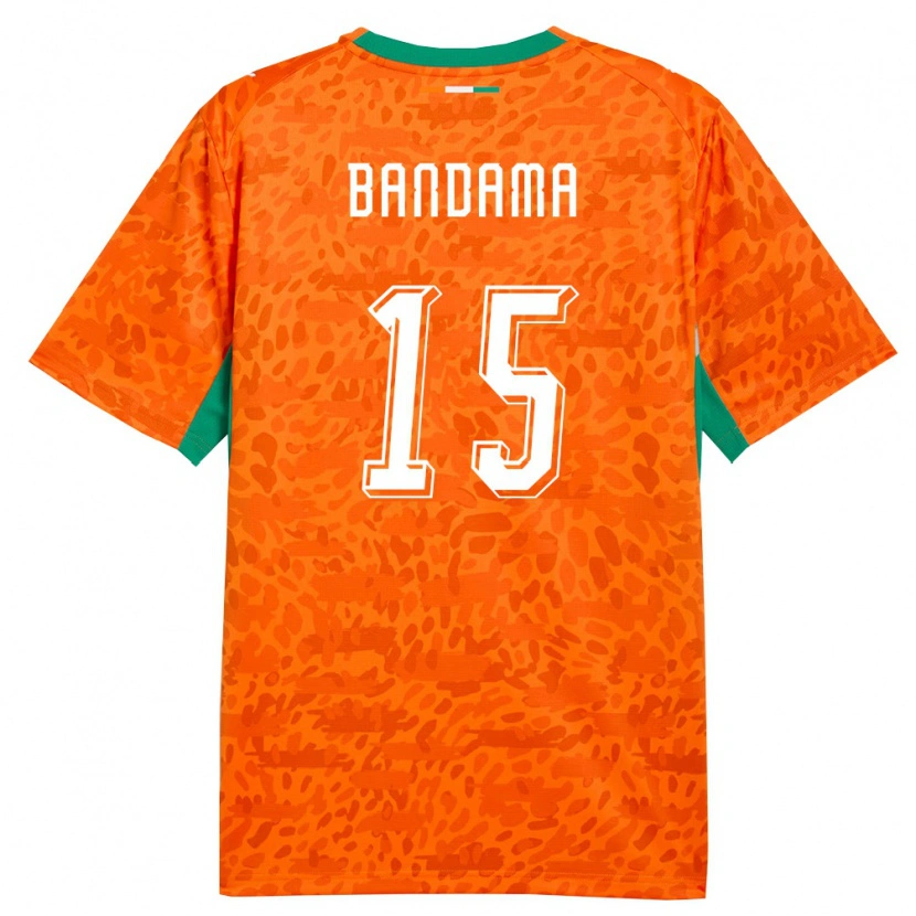 Danxen Pánské Pobřeží Slonoviny Gilbert Bandama #15 Oranžová Zelená Bílá Domů Hráčské Dresy 26-28 Dres