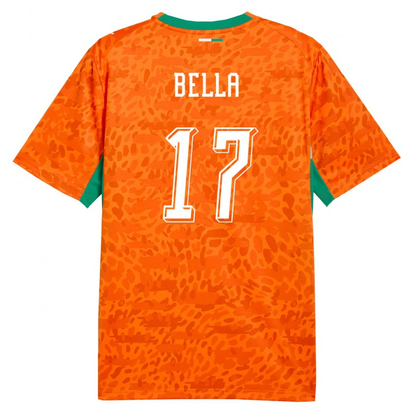 Danxen Pánské Pobřeží Slonoviny Bamalick Bella #17 Oranžová Zelená Bílá Domů Hráčské Dresy 26-28 Dres