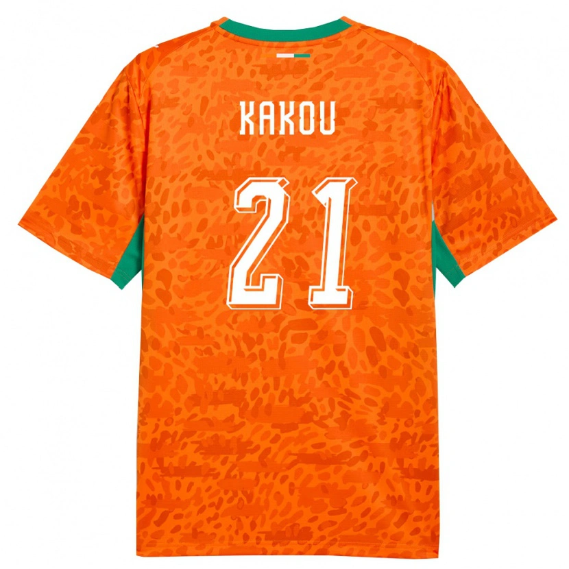 Danxen Pánské Pobřeží Slonoviny Emmanuel Kakou #21 Oranžová Zelená Bílá Domů Hráčské Dresy 26-28 Dres