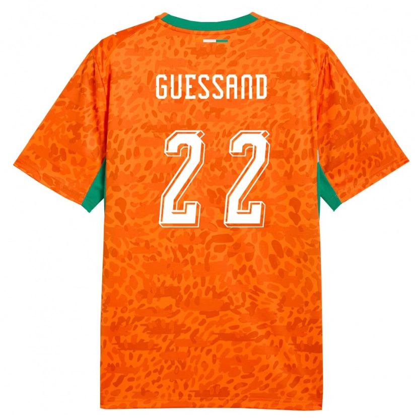 Danxen Pánské Pobřeží Slonoviny Evann Guessand #22 Oranžová Zelená Bílá Domů Hráčské Dresy 26-28 Dres