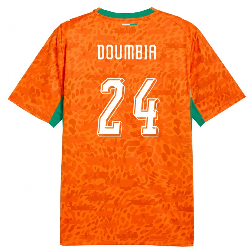 Danxen Pánské Pobřeží Slonoviny Vayanga Doumbia #24 Oranžová Zelená Bílá Domů Hráčské Dresy 26-28 Dres