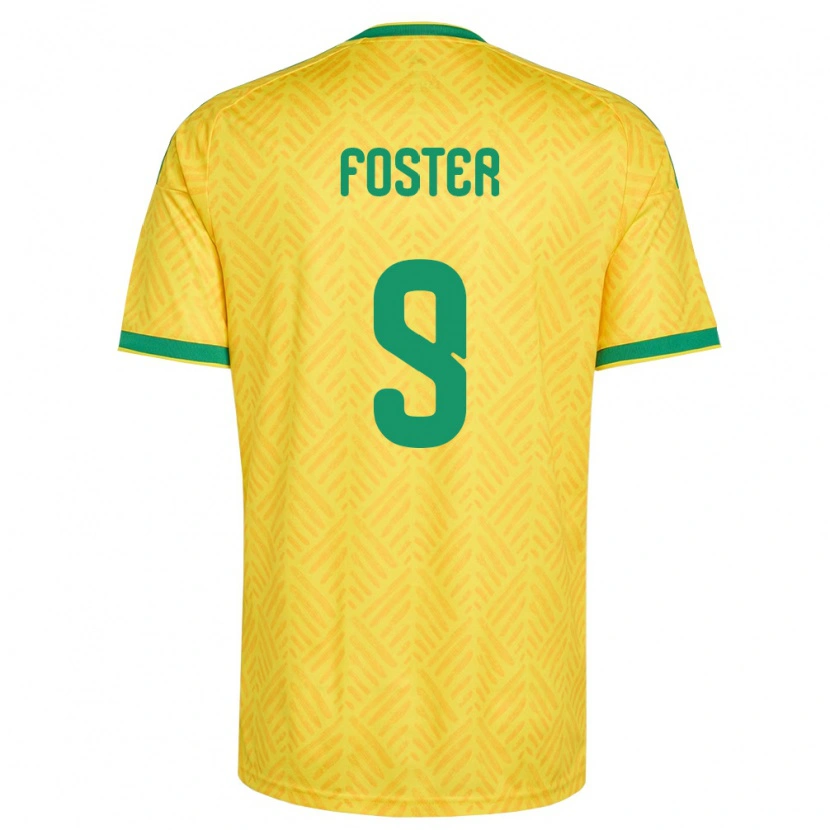 Danxen Pánské Jihoafrická Republika Lyle Foster #9 Žlutá Zelená Domů Hráčské Dresy 26-28 Dres