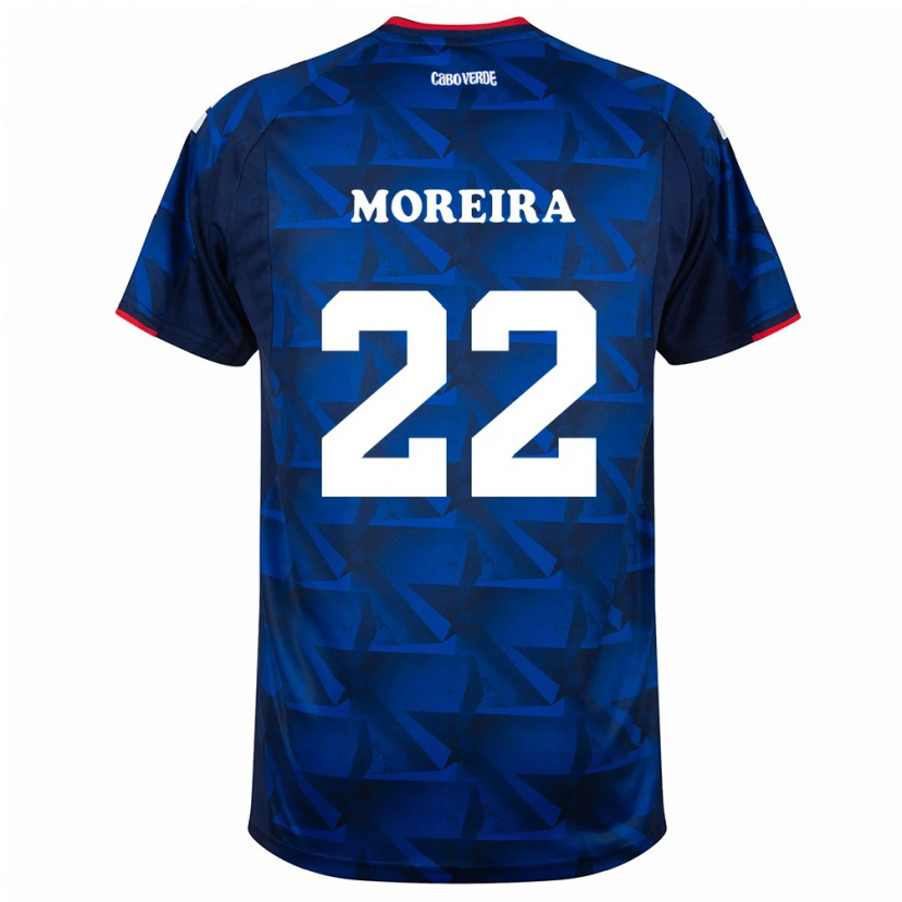 Danxen Pánské Kapverdy Steven Moreira #22 Královská Modrá Červená Domů Hráčské Dresy 26-28 Dres
