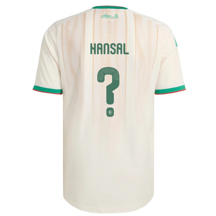Danxen Pánské Alžírsko Younes Hansal #0 Smetanová Zelená Červená Domů Hráčské Dresy 26-28 Dres