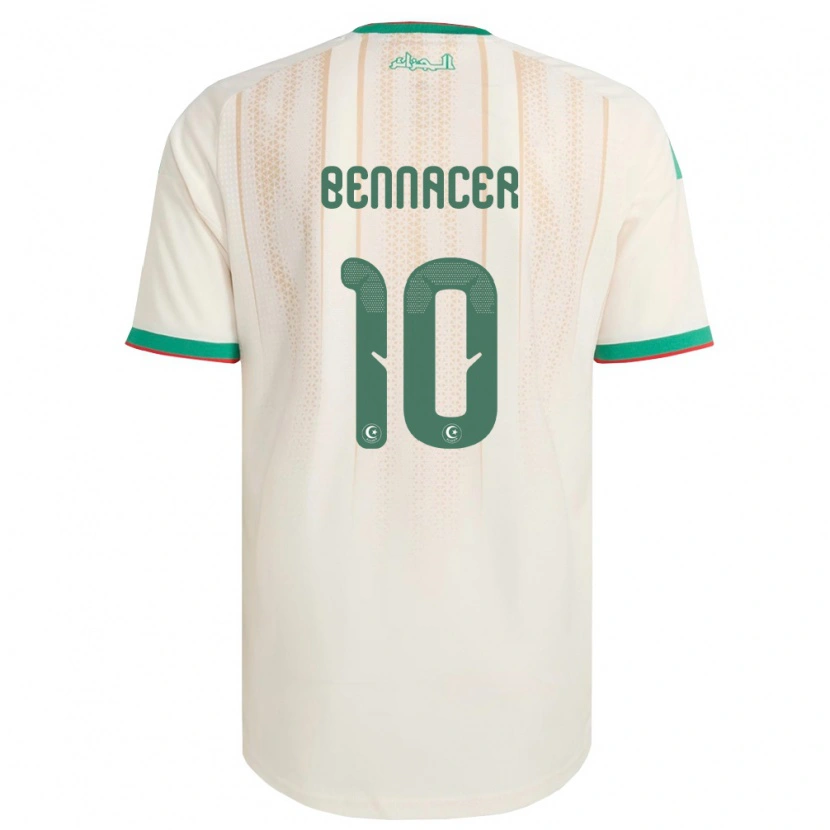 Danxen Pánské Alžírsko Ismaël Bennacer #10 Smetanová Zelená Červená Domů Hráčské Dresy 26-28 Dres