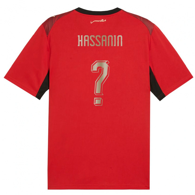 Danxen Pánské Egypt Karim Hassanin #0 Červená Černá Zlatá Domů Hráčské Dresy 26-28 Dres
