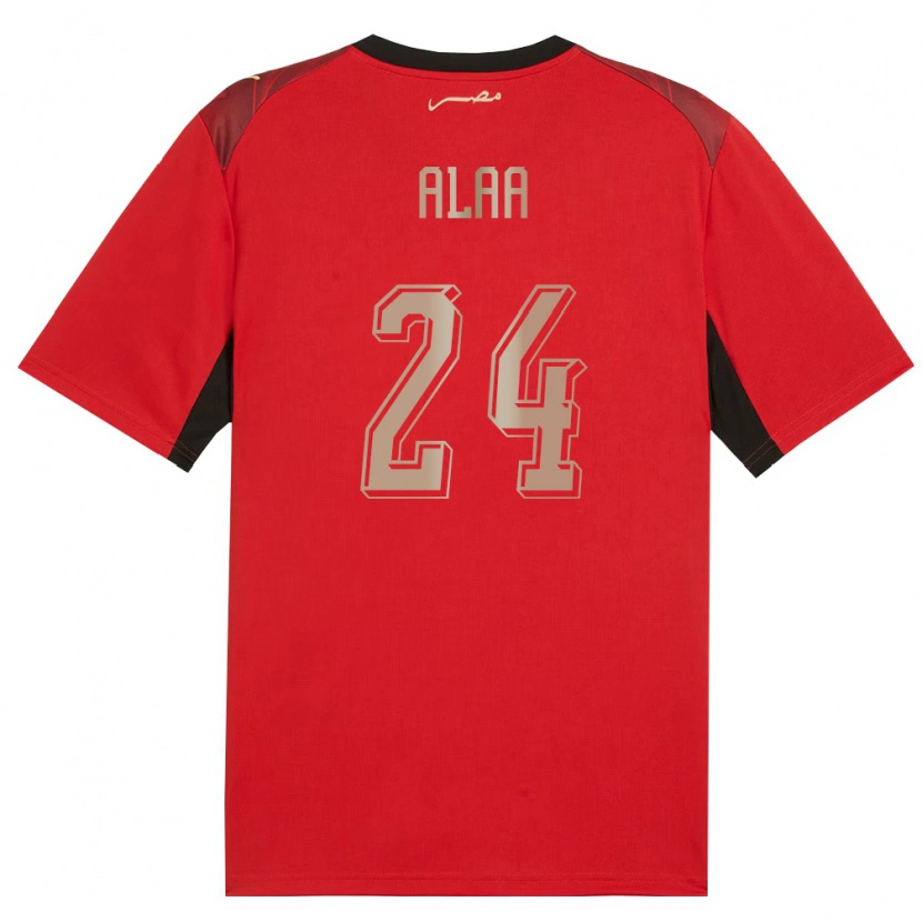 Danxen Pánské Egypt Tarek Alaa #24 Červená Černá Zlatá Domů Hráčské Dresy 26-28 Dres