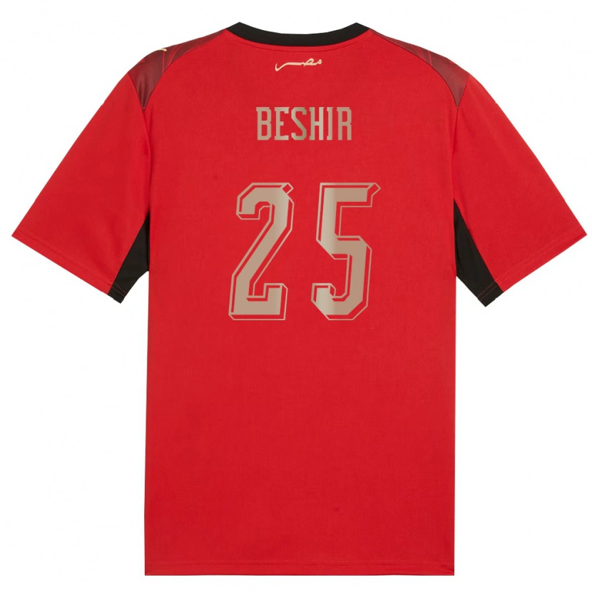 Danxen Pánské Egypt Ahmed Beshir #25 Červená Černá Zlatá Domů Hráčské Dresy 26-28 Dres