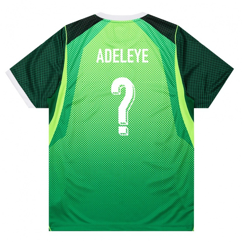 Danxen Pánské Nigérie Adebayo Adeleye #0 Zelená Bílá Domů Hráčské Dresy 26-28 Dres