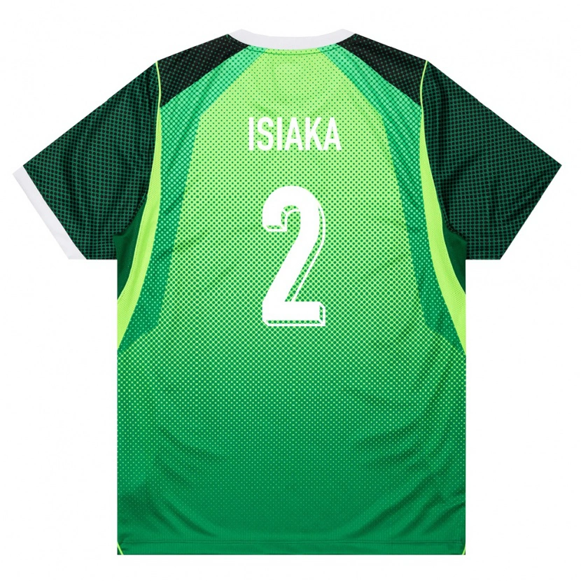 Danxen Pánské Nigérie Taiye Isiaka #2 Zelená Bílá Domů Hráčské Dresy 26-28 Dres