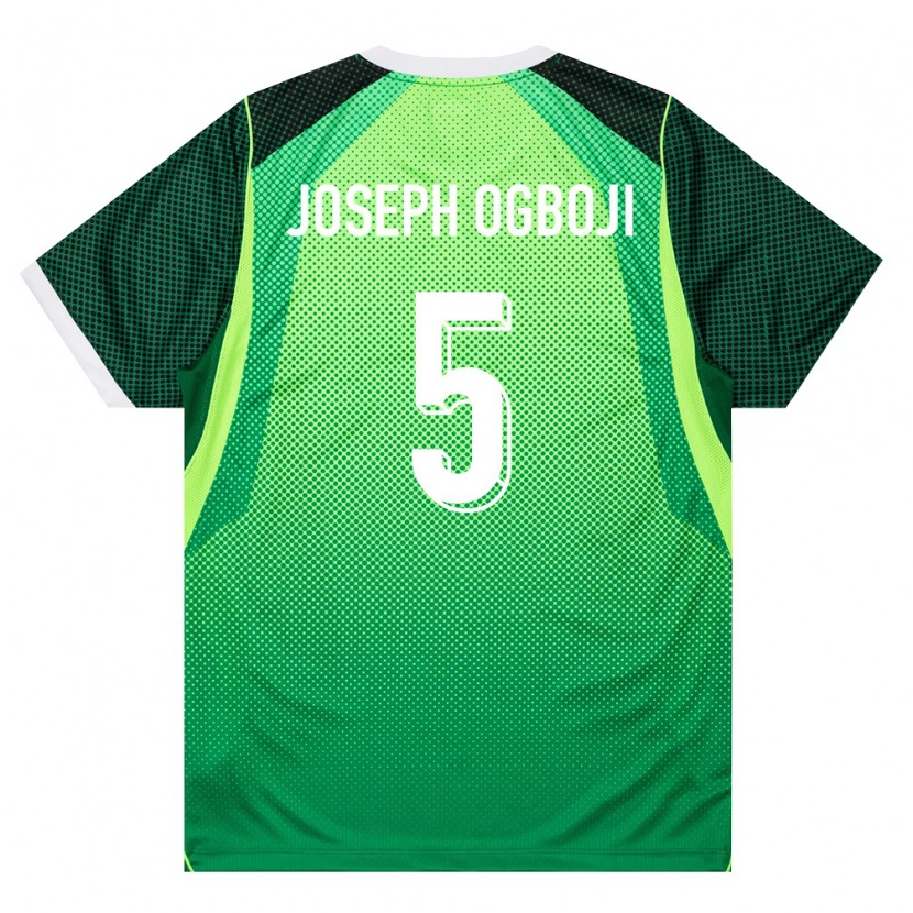 Danxen Pánské Nigérie Tochukwu Joseph Ogboji #5 Zelená Bílá Domů Hráčské Dresy 26-28 Dres