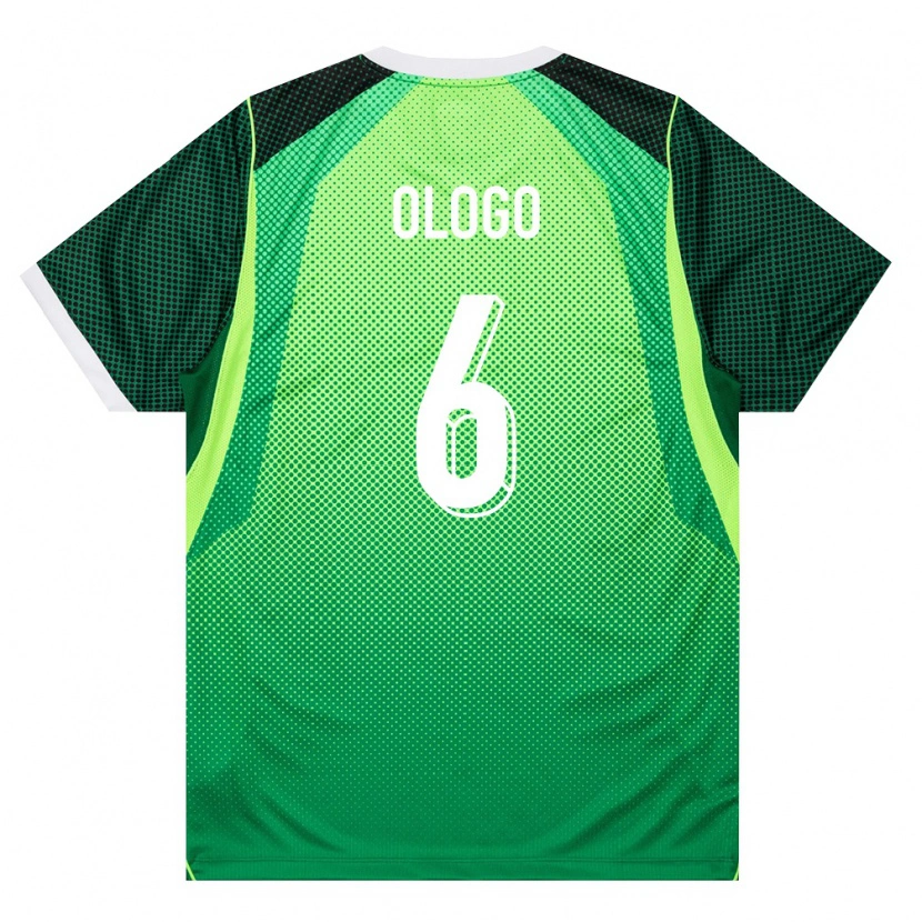 Danxen Pánské Nigérie Michael Ologo #6 Zelená Bílá Domů Hráčské Dresy 26-28 Dres