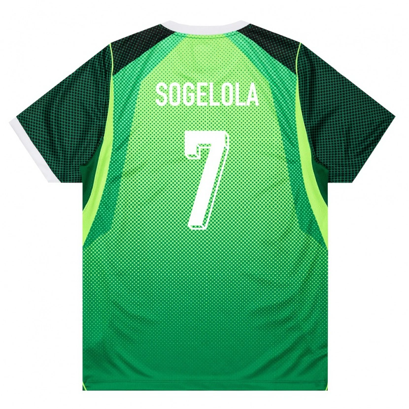 Danxen Pánské Nigérie Taiwo Sogelola #7 Zelená Bílá Domů Hráčské Dresy 26-28 Dres