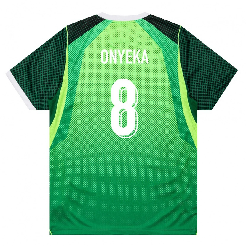 Danxen Pánské Nigérie Frank Onyeka #8 Zelená Bílá Domů Hráčské Dresy 26-28 Dres